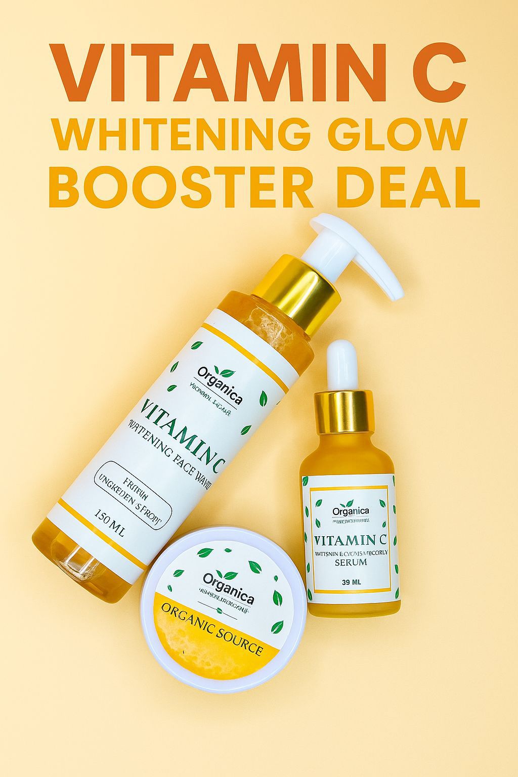Organica Vitamin C Whitening Glow Booster Deal | 3-in-1 Brightening Bundle